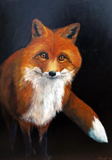 Róka, 80x60, olaj, vászon